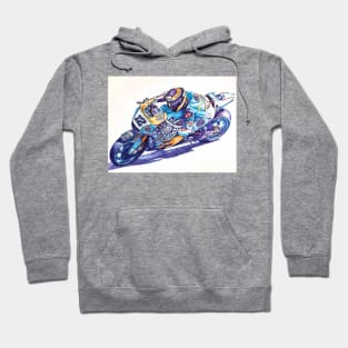 Ballpoint Sketching MotoGP Team No 12 Thomas Lüthi Hoodie